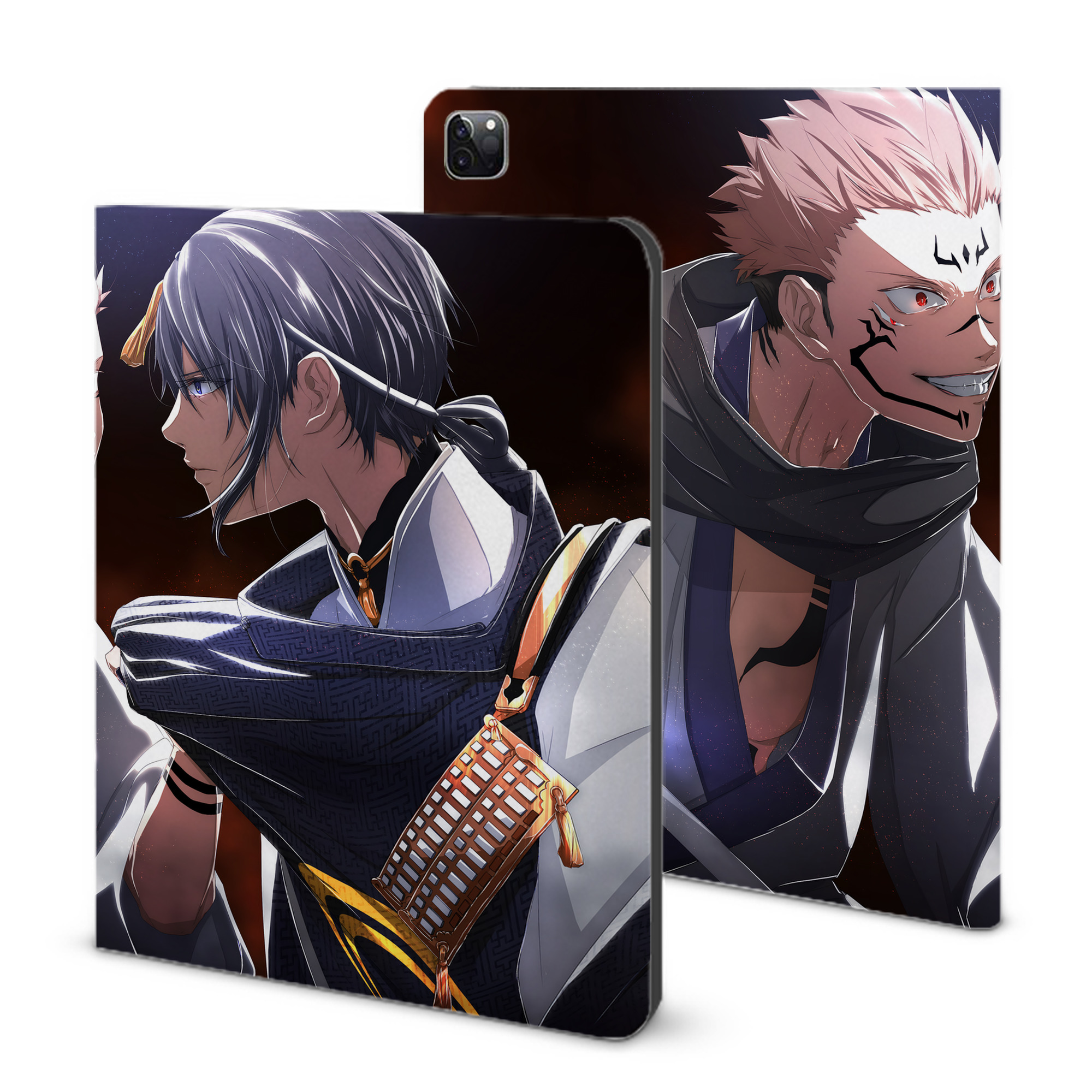 （画像用） 呪術廻戦 Jujutsu Kaisen IPad ケース ブック型 PUレザー TPU 耐衝撃 軽量 薄型 ペン収納なし 全面保護 IPad 各モデル対応